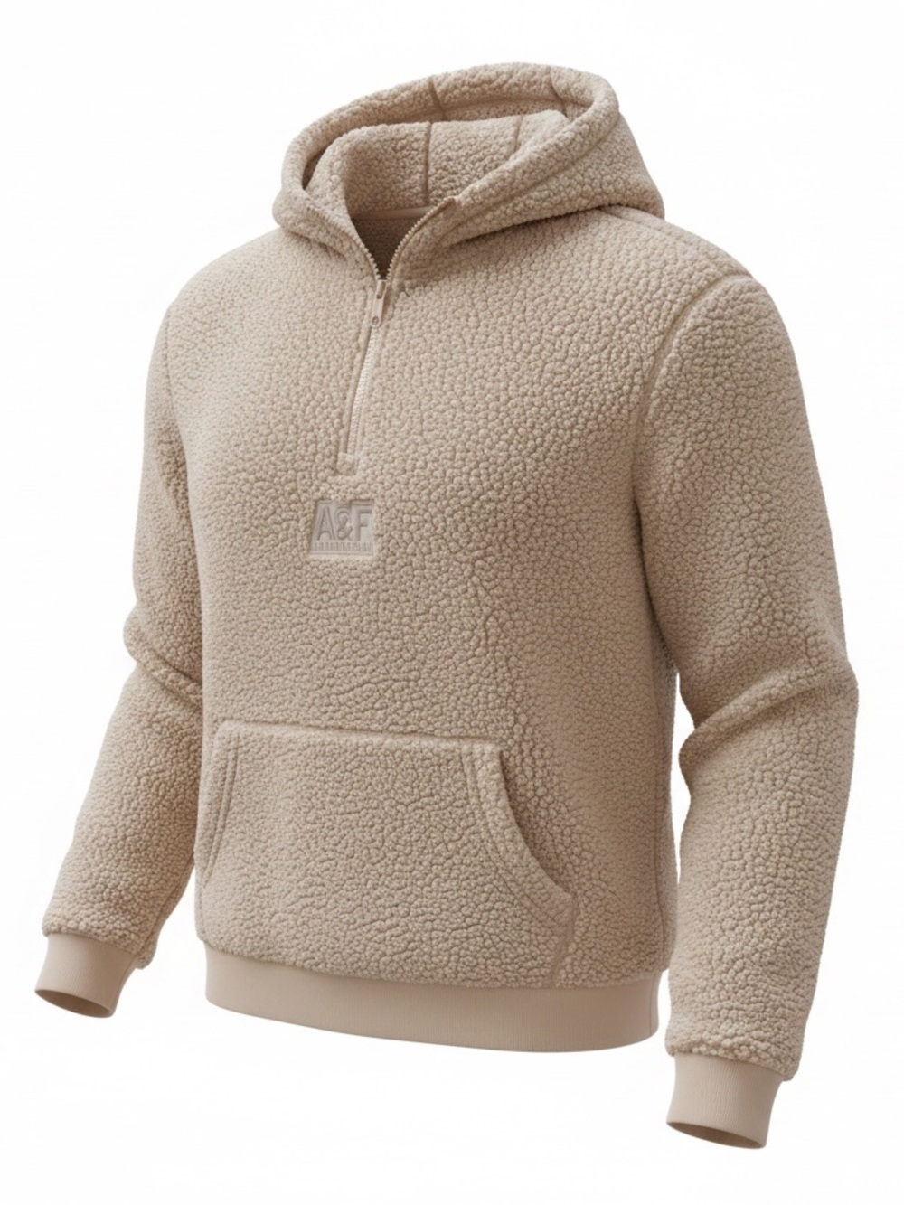 Abercrombie Kids Beige/Tan Sherpa Zip-Up Jacket